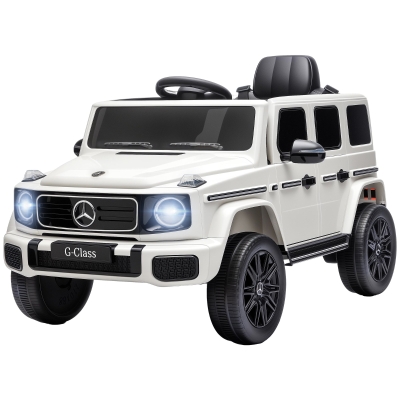 Qaba Mercedes-Benz G580 12V Kids Ride On Car, Remote, White