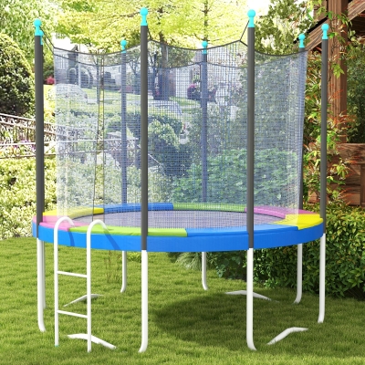 Soozier 8FT Trampoline Spring Cover, Trampoline Pad Replacement, Waterproof and Tear-Resistant, All-Weather Trampoline Accessories, No Holes for Pole, Multi-Colored