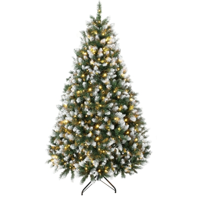 HOMCOM 7.5ft Pre-lit Full Artificial Christmas Tree, 1378 Tips