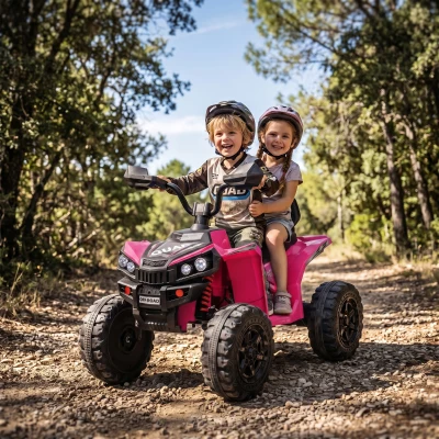 Qaba 24V 2-Seater Kids ATV Ride-On Toy, Dual Motors, Pink