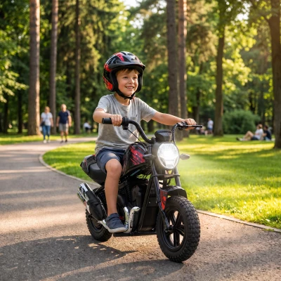 Qaba Kids Electric Motorcycle Harley-Style 24V 180W 12" Tires Red