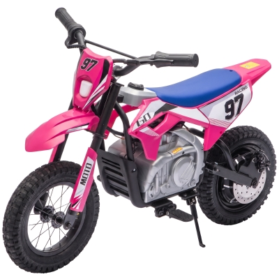 Qaba 36V Kids Electric Dirt Bike, Brushless Motor, Rear Suspension, Pink