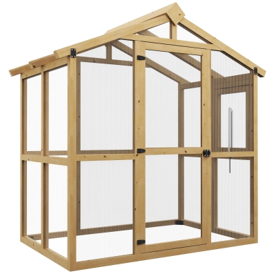 Outsunny 6.5' x 4' Walk-in Greenhouse with Auto Window, Green