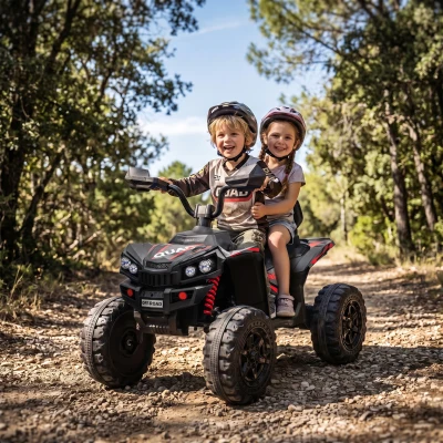 Qaba 24V 2-Seater Kids ATV Ride-On Toy Dual Motor, Black