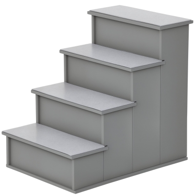 PawHut 15.75" x 23.25" Pet Stairs, Small Dog Steps, Gray