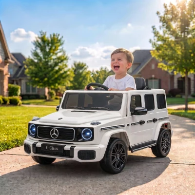Qaba Mercedes-Benz G580 12V Kids Ride On Car, Remote, White