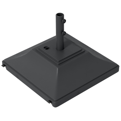 Outsunny Square Umbrella Base with Wheels, 99 lbs Water or 132 lbs Sand Filled, with Double Adjustable Knob, Black