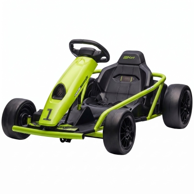 Aosom Electric Go Kart for Kids, 24V 2-Speed Drift, Green