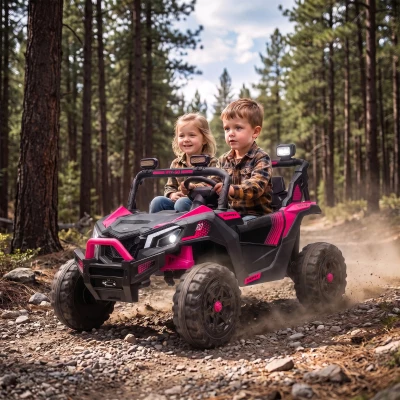 Qaba 24V 2-Seater Ride On Truck Car, Dual Motors, Remote, Pink