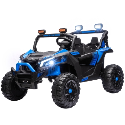 Qaba 24V 2-Seater Ride On Truck, Dual Motors, Remote, Blue
