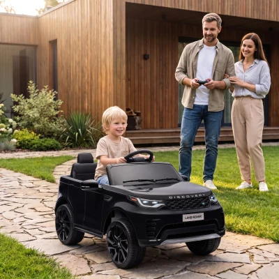 Qaba 12V Land Rover Kids Ride On Car, Remote, 4-Wheel, Black