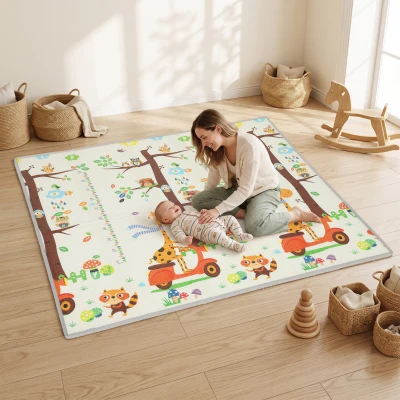 Qaba 79" x 71" Foldable Baby Play Mat, Waterproof, Non-Slip