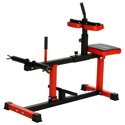 Soozier Adjustable Steel Seated Calf Raise Gym Equipment, Red