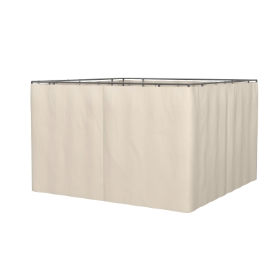 Outsunny Gazebo Curtains, 10' x 12' Universal Replacement Privacy Curtain, 4-Panels Sidewall with Hooks/C-Rings, Beige