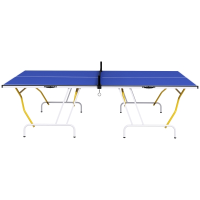 Soozier 9' x 5' Full Size Table Tennis Table, Folding Ping Pong Table with Paddles and Balls, Blue