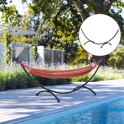 Outsunny 10' Hammock Stand with Steel Frame, Hammock Chair Stand Only for Garden, Camping, Picnic, Outdoor, Patio, Fits 110.2"-114.2" hammocks, Black