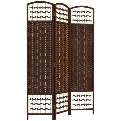 HOMCOM 3-Panel Folding Privacy Screen Room Divider, Brown