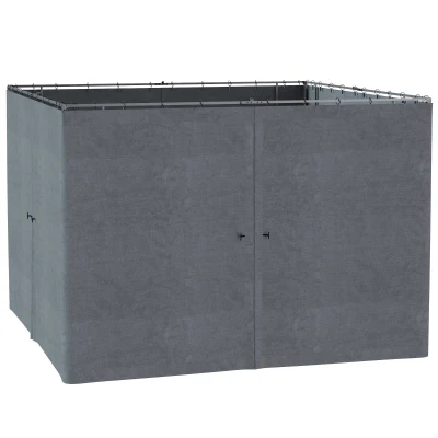 Outsunny Gazebo Curtains, 10' x 10' Universal Replacement Privacy Curtain, 4-Panels Sidewall with Hooks/C-Rings, Slate Grey