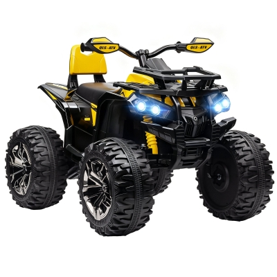 Aosom 12V Kids Ride-on Electric ATV Quad, Yellow