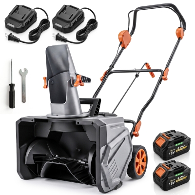 Outsunny 18" Cordless Snow Blower, 40V, 1400W, 2 Batteries
