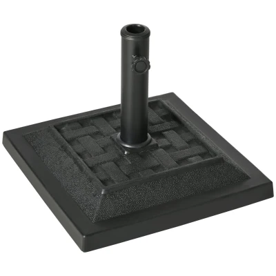 Outsunny 26 lb Heavy Duty Patio Umbrella Base, Square Resin Market Umbrella Stand for Outdoor, Garden, Backyard, Black
