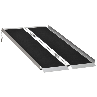 HOMCOM 5' Portable Skidproof Wheelchair Ramp, Foldable
