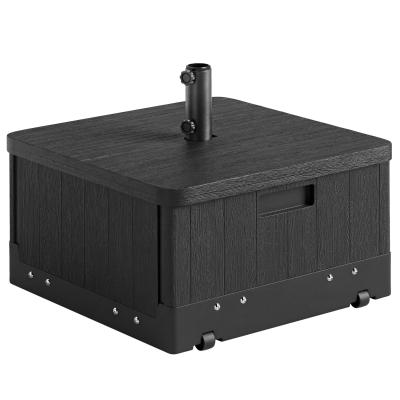 Outsunny 3-in-1 Umbrella Base Table, Black, 175lbs Capacity
