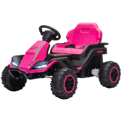 Qaba Kids Electric Ride On Car 24V, Dual Motors, Remote, Pink