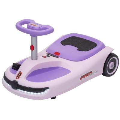 Qaba 12V Electric Wiggle Car, 2 Speed, Music, Lights, 3-5yrs, Purple