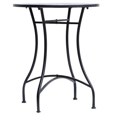 Outsunny 23.6" Mosaic Round Patio Table with Ceramic Tabletop, Outdoor Furniture, Multicolor