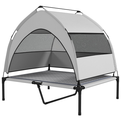 PawHut Elevated Dog Bed with Canopy & Cooling Pad, 36"