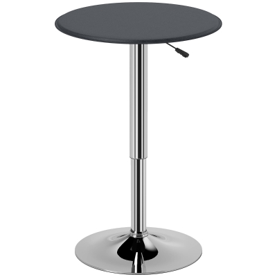 HOMCOM 25" Adjustable Faux Leather Bistro Table, Chrome