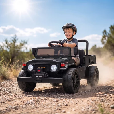 Qaba Toyota Pickup Kids Ride-On Truck, 24V Electric Car, Black