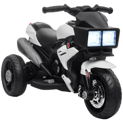 Aosom 6V Kids Motorcycle, Battery-Operated Ride-On Toy, White