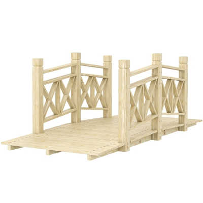 Outsunny 5' Wooden Garden Bridge for Ponds and Streams