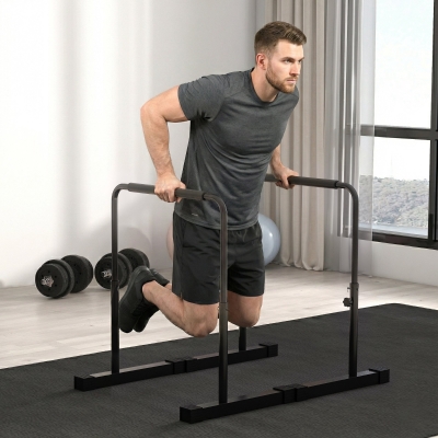 Soozier Push Up Bars, Adjustable Dip Station Parallel Bars with 4 Height Levels for Home Gym Fitness Workout