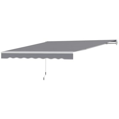 Outsunny 8' x 7' Retractable Awning, Patio Awnings, Sunshade Shelter with 280 g/m² UV & Water-Resistant Fabric, Dark Grey