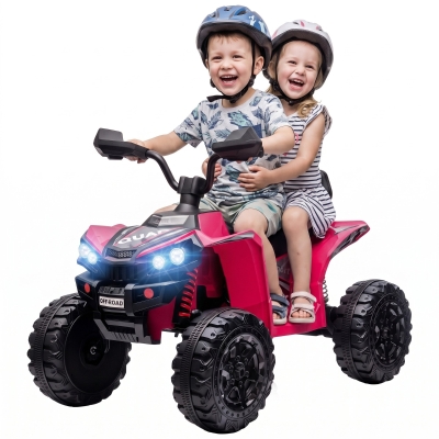Qaba 24V 2-Seater Kids ATV Ride-On Toy, Dual Motors, Pink