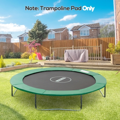 Soozier ⌀8ft Trampoline Pad ⌀96" Spring Safety Replacement Gym Bounce Jump Cover EPE Foam, No Holes for Pole, Green
