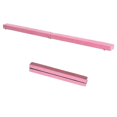 Soozier 7ft Folding Balance Beam, Gymnastics Beam with Wood Core, Pink