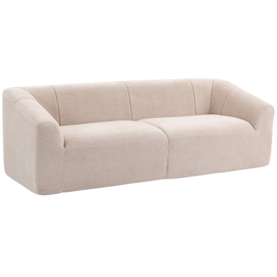 HOMCOM 3 Seater Sofa, Chenille Boneless Cloud Couch with Spring Cushion, Wide and Deep Seat, Beige