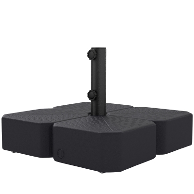 Outsunny Patio Umbrella Base with Wheels, Stand for 1.5"/1.9" Poles, Black