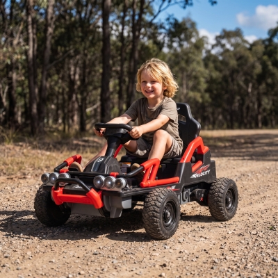 Qaba 24V Electric Car for Kids with Dual 550W Motors, Remote Control, Soft Start, Metal Front Bumper, Max 5Mph, for Age 3+