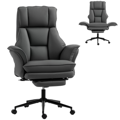 HOMCOM Cross Legged Office Chair, Reclining, High Back, 396 lbs, Dark Gray