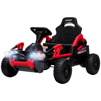 Qaba 24V Electric Car for Kids with Dual 550W Motors, Remote Control, Soft Start, Metal Front Bumper, Max 5Mph, for Age 3+