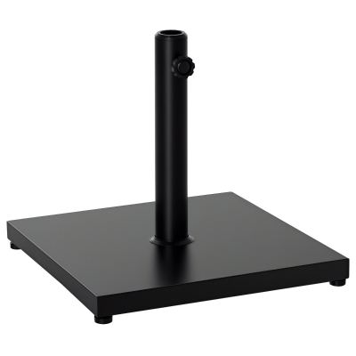 Outsunny 40 lbs Steel Square Umbrella Base Stand w/ Adjustable Knob Parasol Stand Garden Patio Outdoor Home, Black