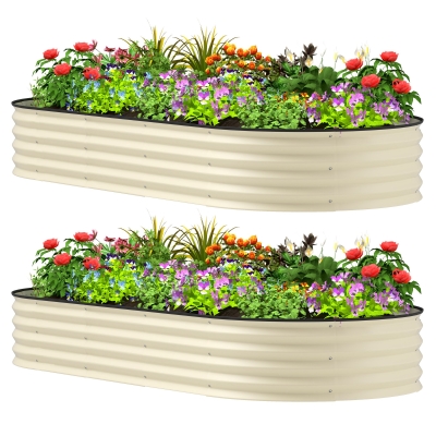 Garden Bed Set 84.6" W x 35.4" D x 11.8" H Cream White