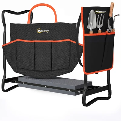 Outsunny Garden Kneeler and Seat, 330lbs Heavy Duty Gardening Stool with Thick Soft Kneeling Pad