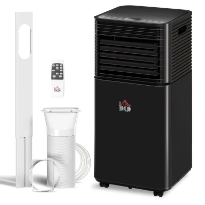 HOMCOM 10000 BTU Portable Air Conditioner with Fan & Dehumidifier Mode, Quiet AC Unit with Remote Control, 24-Hour Timer, Black