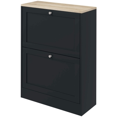 HOMCOM Modern Slim Shoe Cabinet, 2 Flip Drawers, 12 Pairs, Black